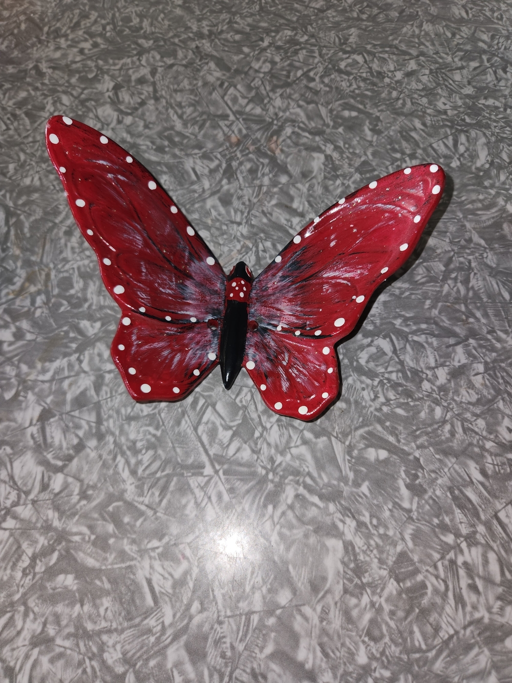 Source Unknown Red and White Polka Dot Butterfly Wall Decor